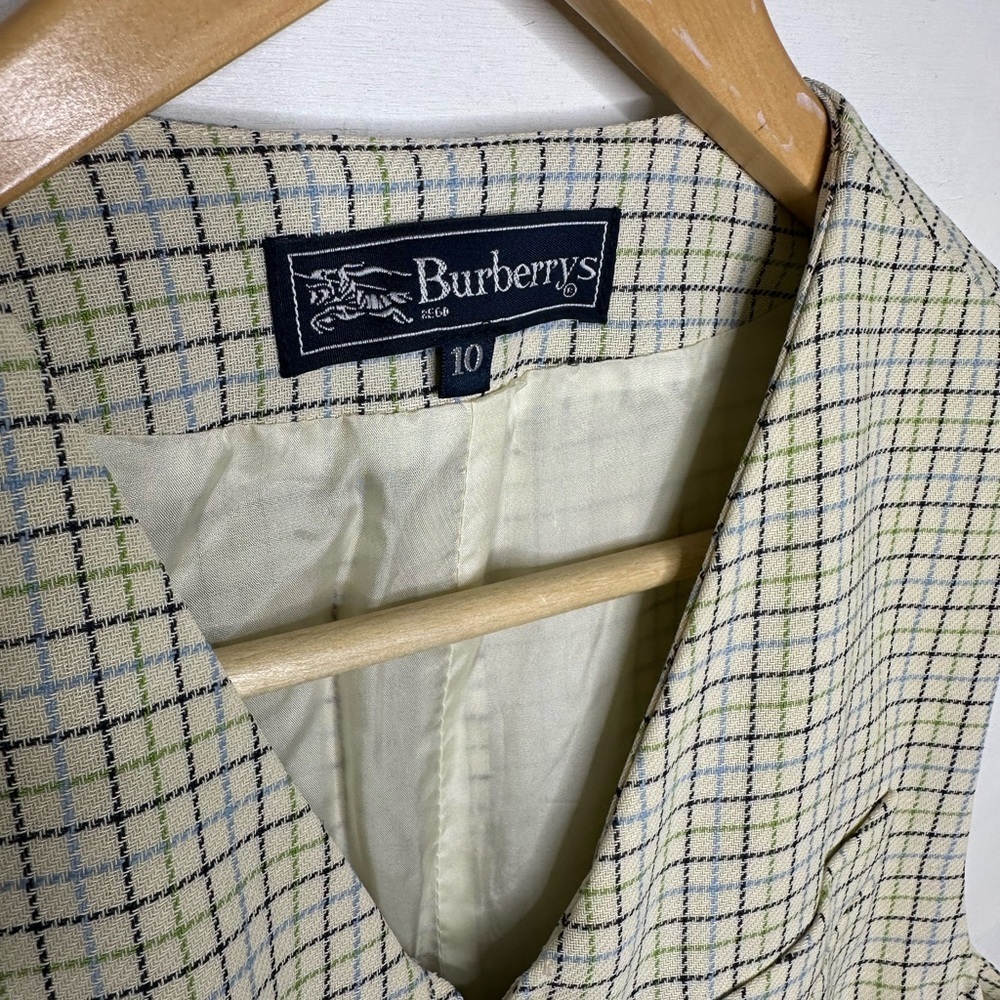 Burberry Womens Size 10 Vintage Plaid Vest Nova Check Sleeveless Wool Blend Top - Picture 4 of 7